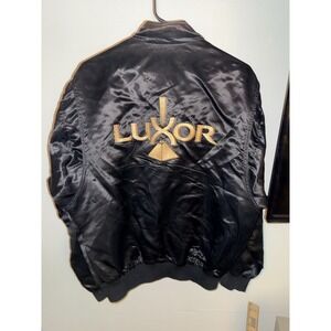 Luxor Embroidered Satin Bomber Las Vegas Casino Jacket Made In USA Size L 90s